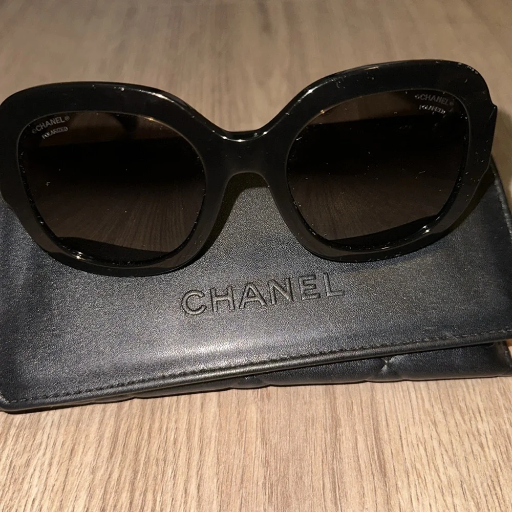 Chanel rounded square sunglasses with metal design